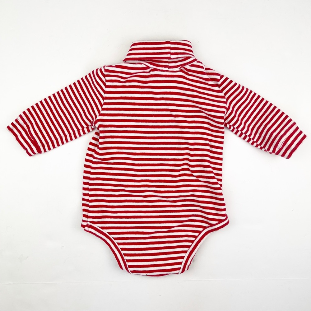 Vintage Rare Editions For Boys Long Sleeve Body Suit Red White Stripes 9M - Picture 2 of 8
